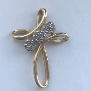 10K Yellow Gold Cross Pendant/Slide